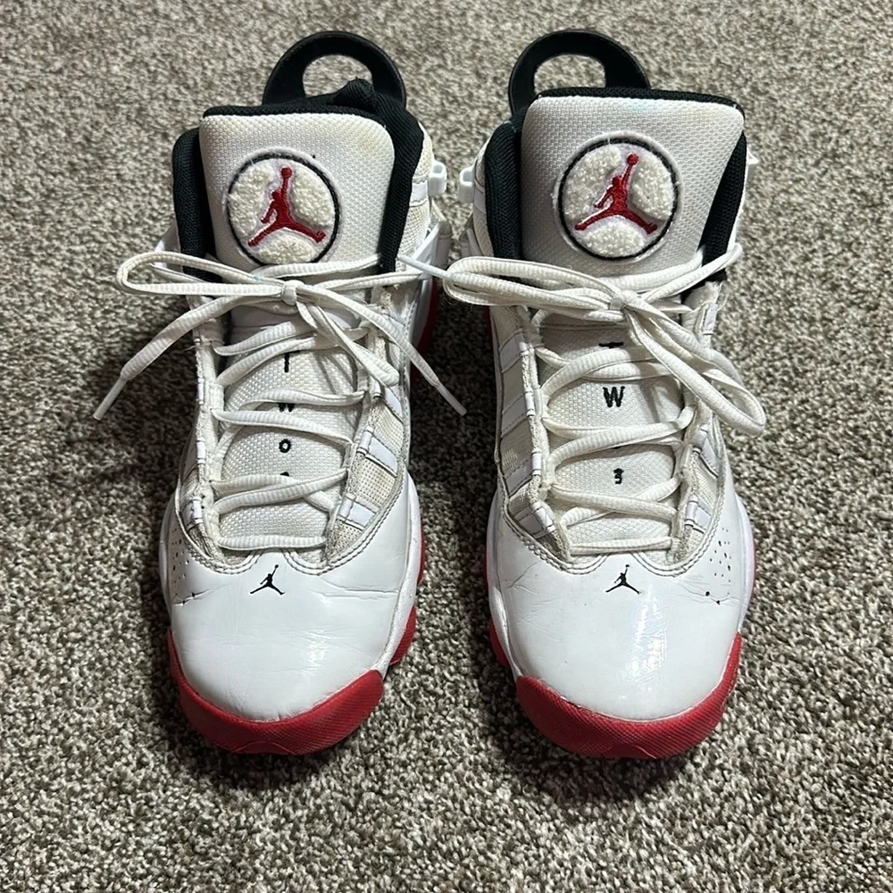 Nike air Jordan 6 Rings white University red black 6.5Y